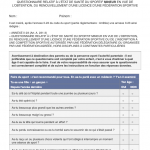 Questionnaire de Santé pour les mineurs en remplacement du certificat médical