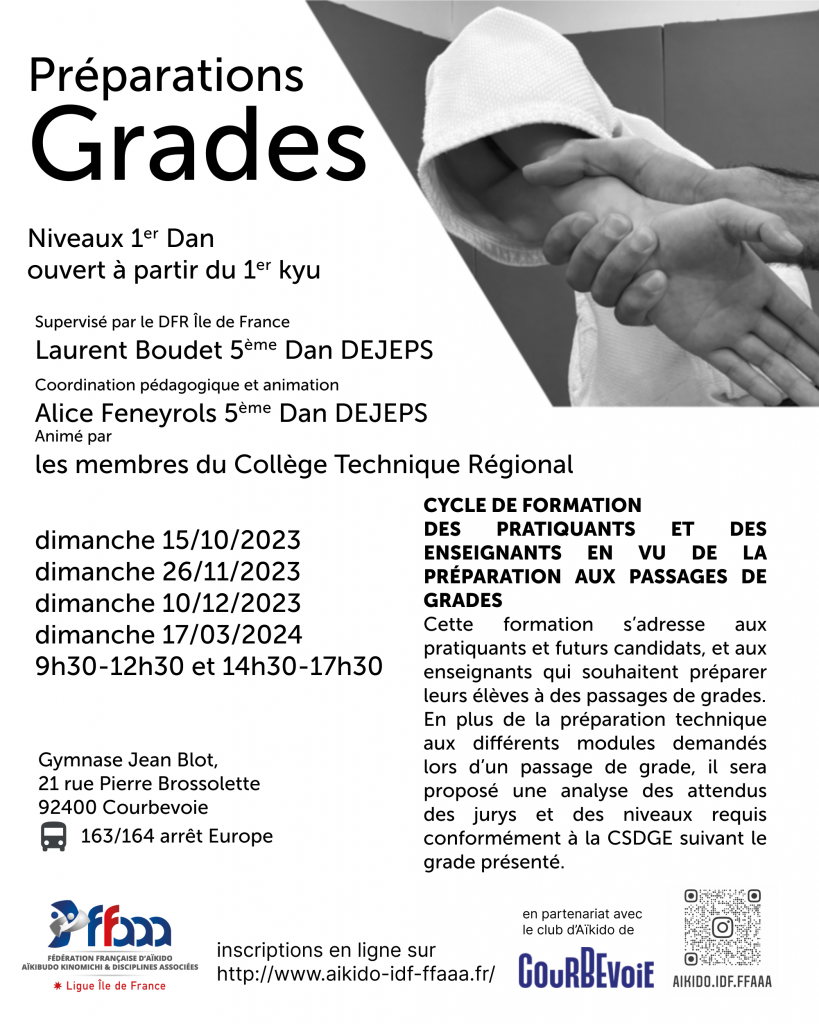Préparations grades niveau 1er Dan - 2023-2024