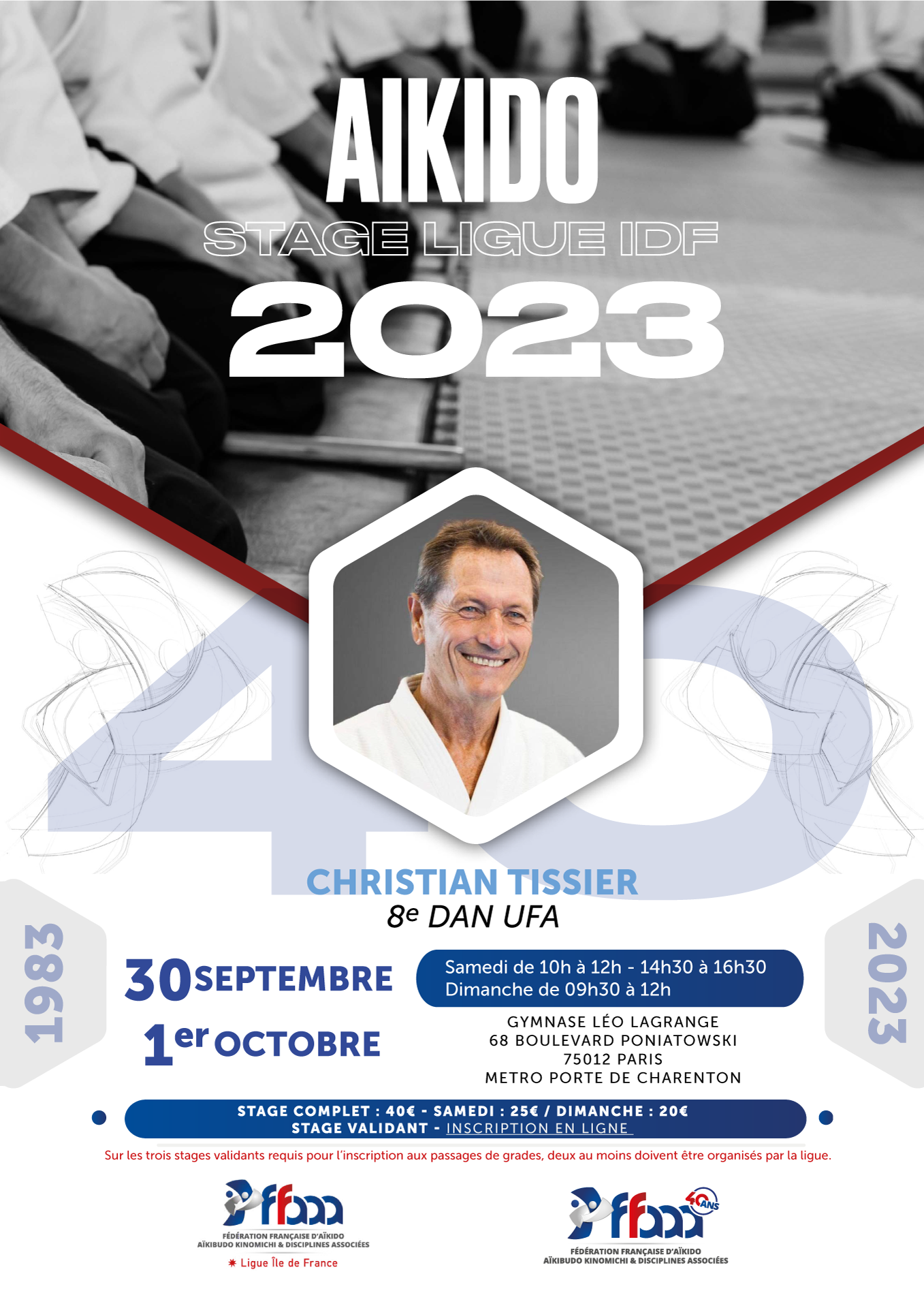 Stage de rentrée 2023 de la ligue IDF FFAAA - Christian Tissier 8ème Dan Shihan